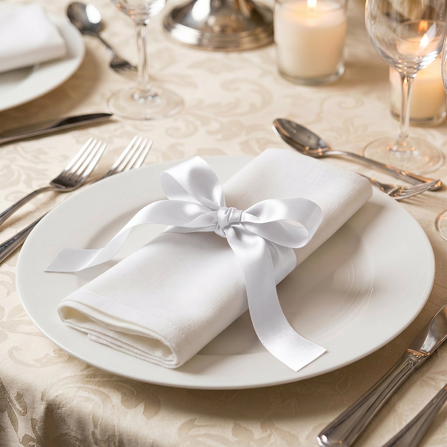 Single Face Satin Ribbon Roll White 1" x 100 Yards Decorative Craft Ribbon