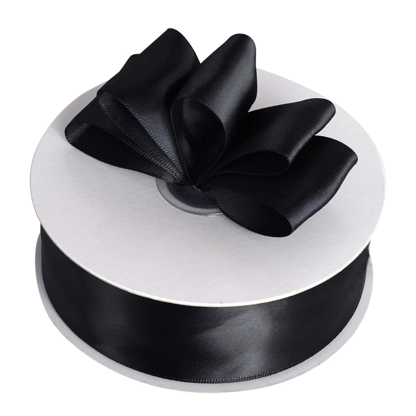 50 Yards Black Satin 1.5 Inch DIY Ribbon#whtbkgd