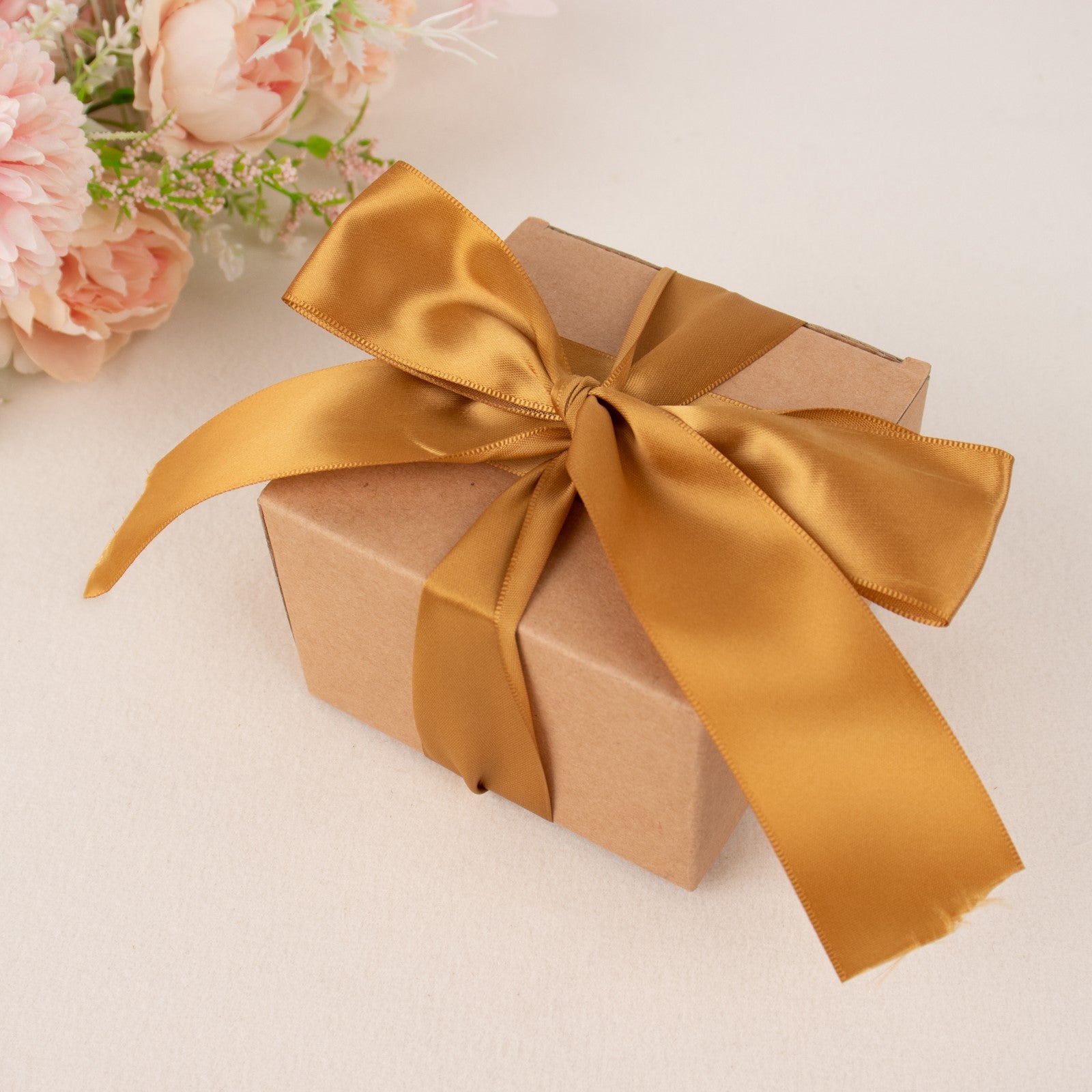 Single Faced Satin Ribbon In 50 Yards 1.5 Inch Gold