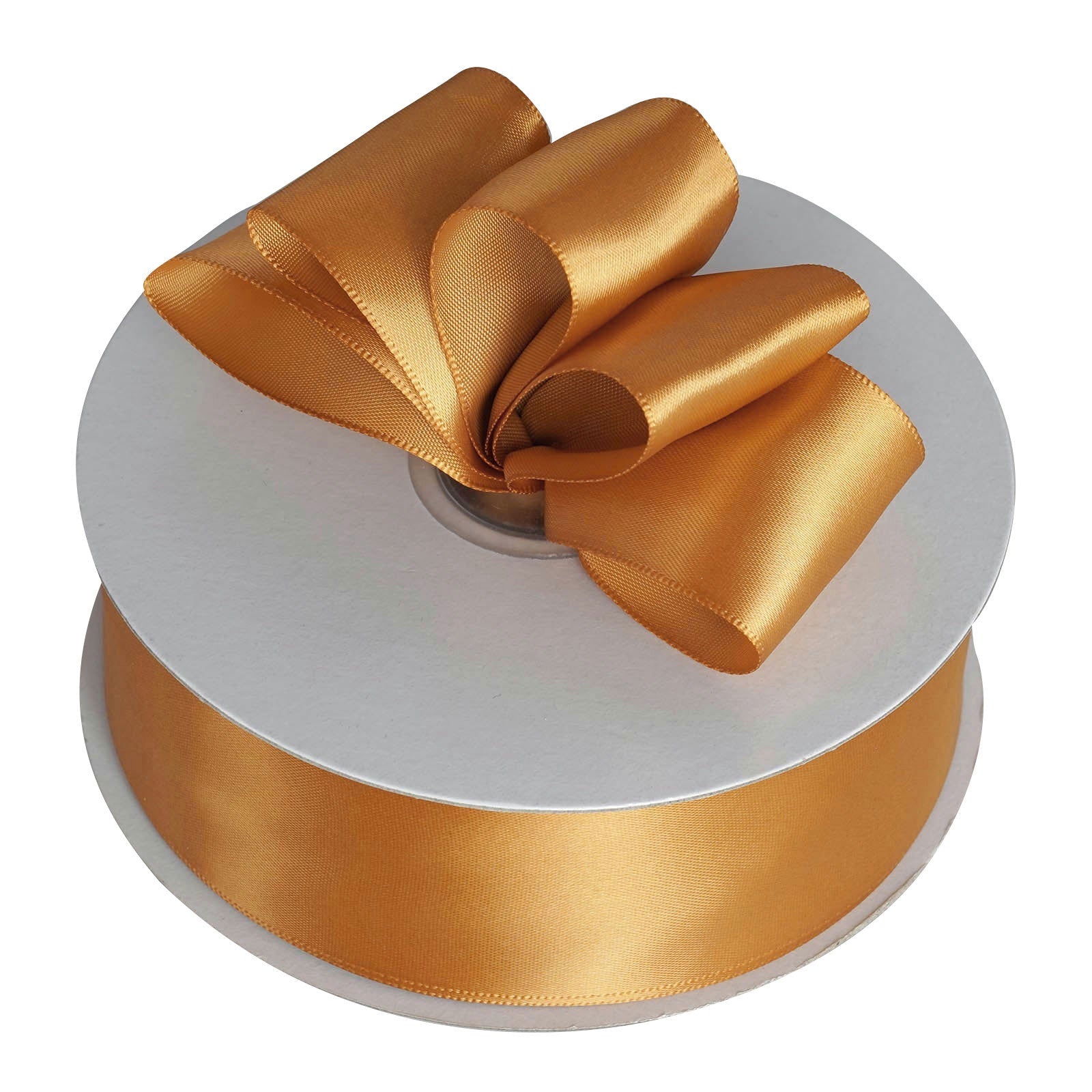 Single Faced Satin Ribbon In 50 Yards 1.5 Inch Gold#whtbkgd