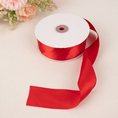 Luxurious Sheen of Red Satin Ribbon