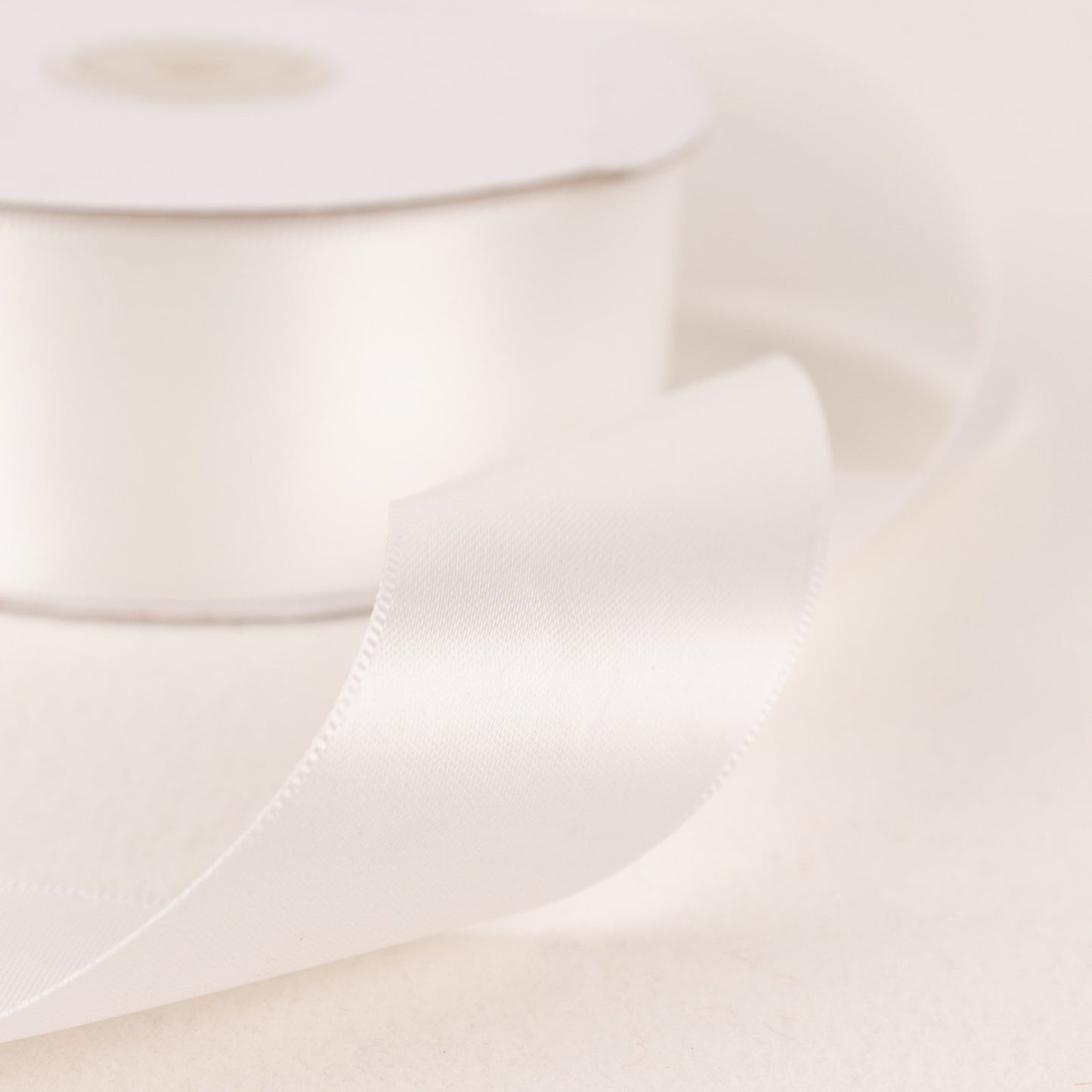 Decorative Satin Ribbon in White Single Faced 50 Yards 1.5 Inch