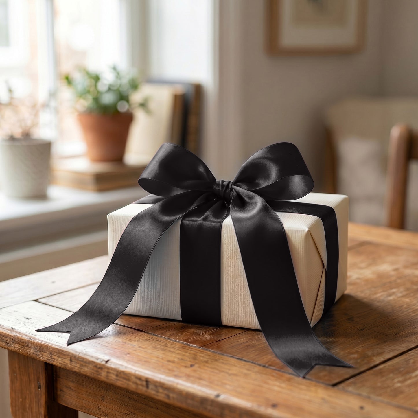 Single Face Satin Ribbon Roll Black 2" x 100 Yards Decorative Craft Ribbon