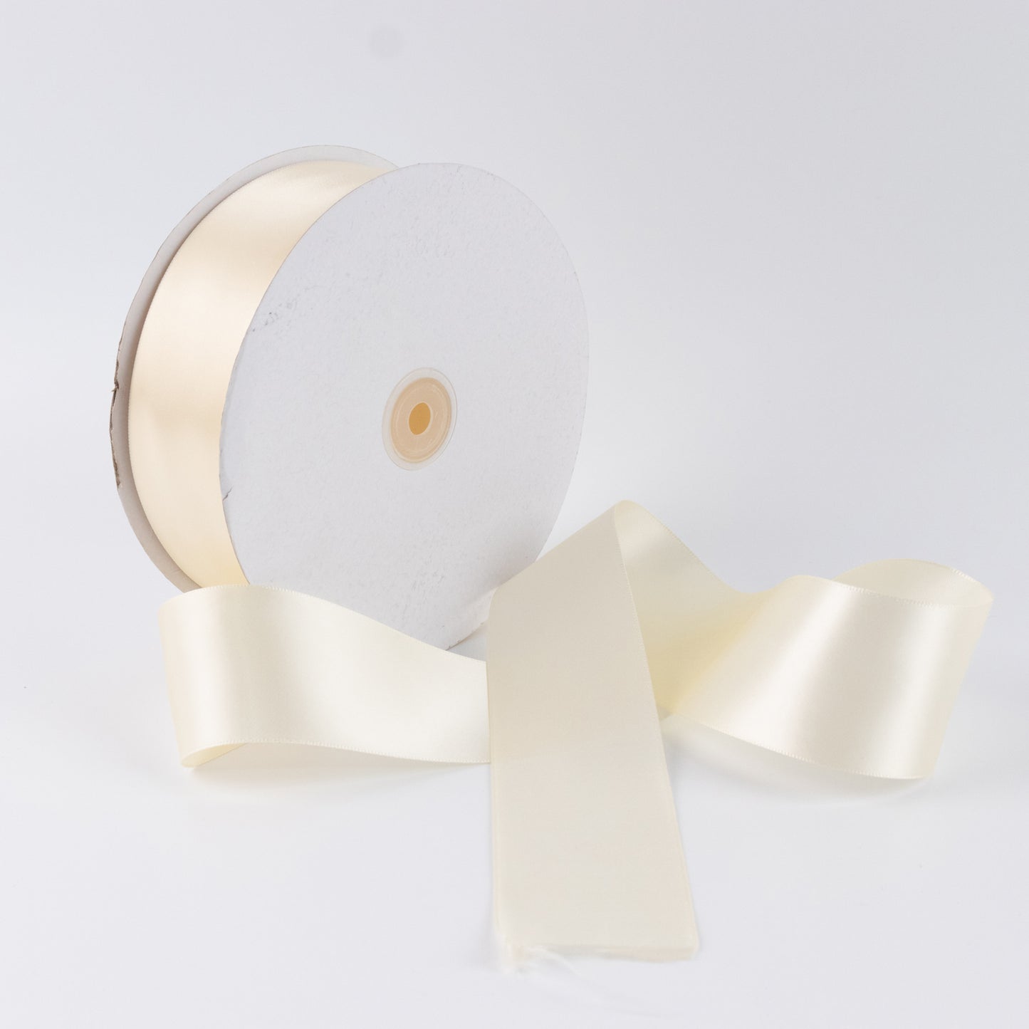 Single Face Satin Ribbon Roll Ivory 2" x 100 Yards Decorative Craft Ribbon