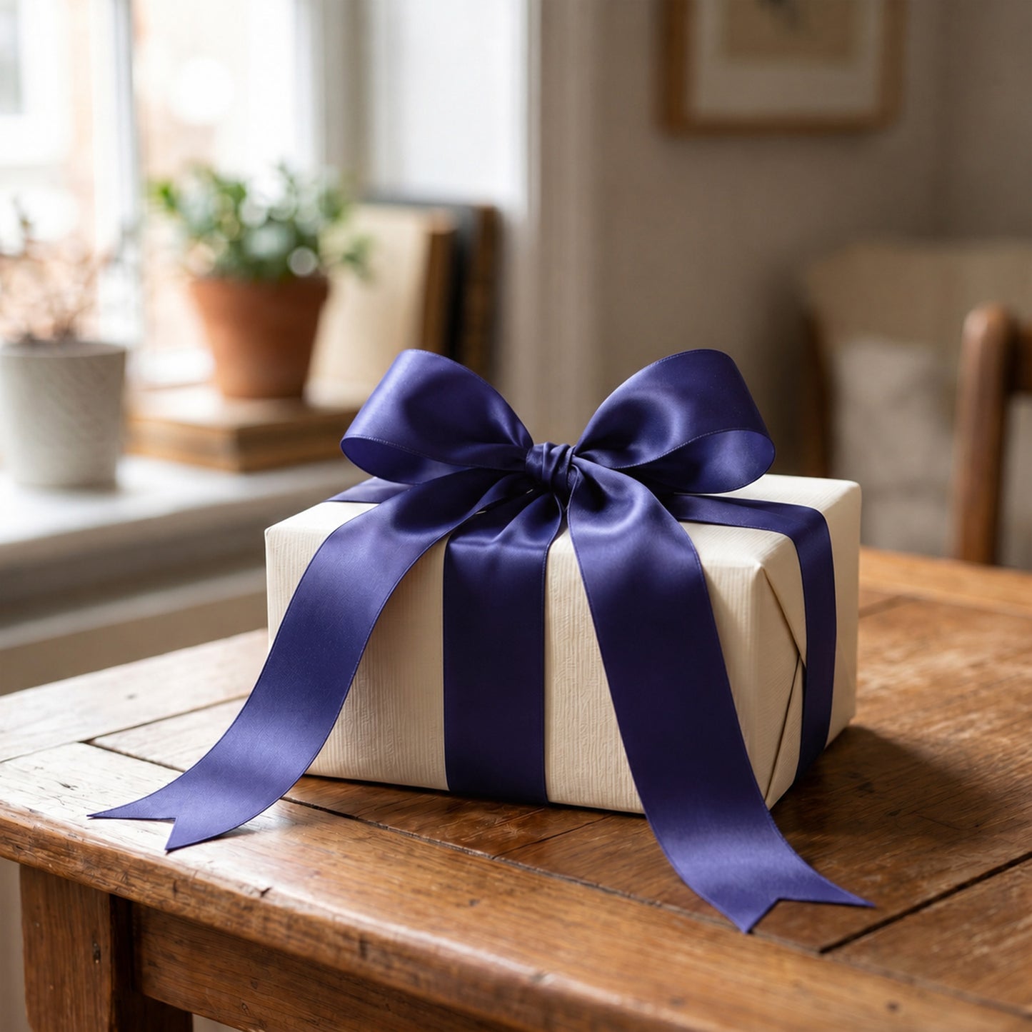 Single Face Satin Ribbon Roll Navy Blue 2" x 100 Yards Decorative Craft Ribbon