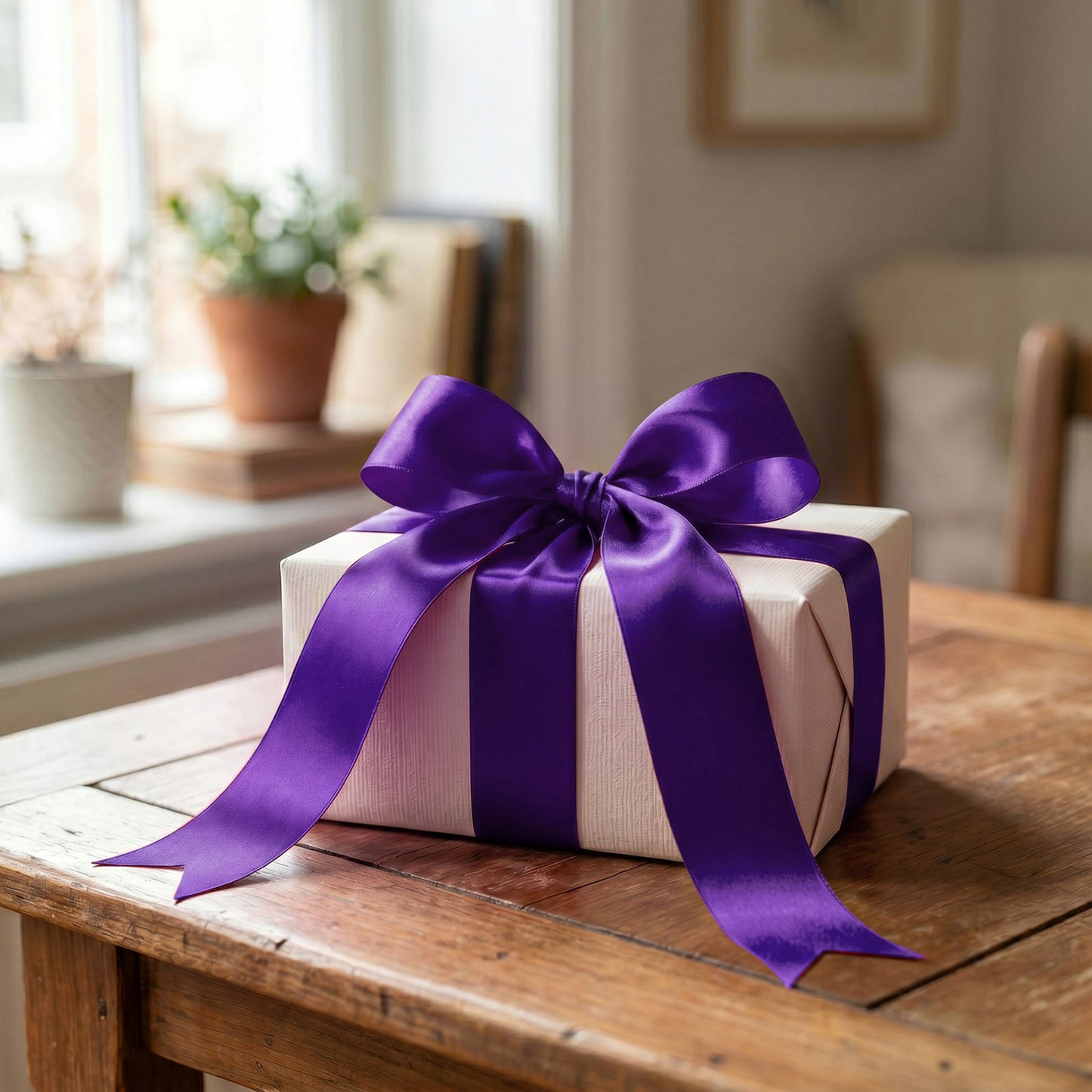 Single Face Satin Ribbon Roll Purple 2" x 100 Yards Decorative Craft Ribbon