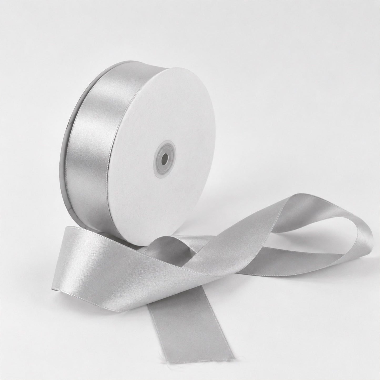 Single Face Satin Ribbon Roll Silver 2" x 100 Yards Decorative Craft Ribbon