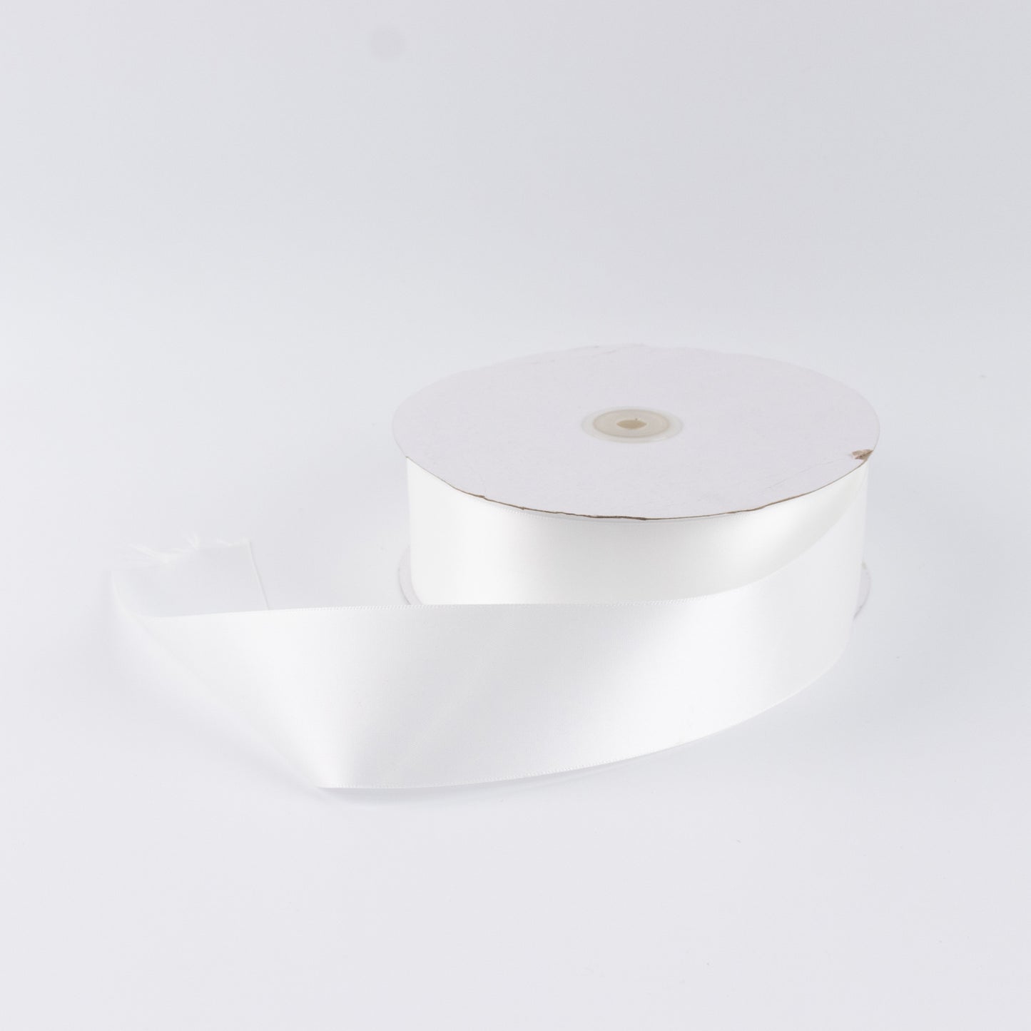 Single Face Satin Ribbon Roll White 2" x 100 Yards Decorative Craft Ribbon