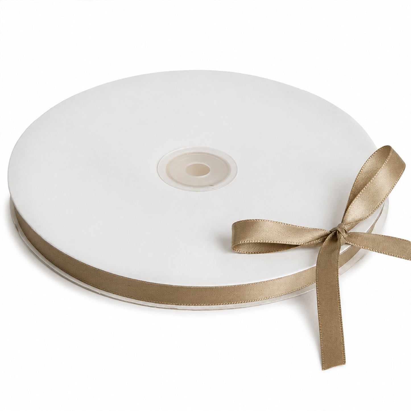 100 Yards 3/8" Champagne Single Face Decorative Satin Ribbon