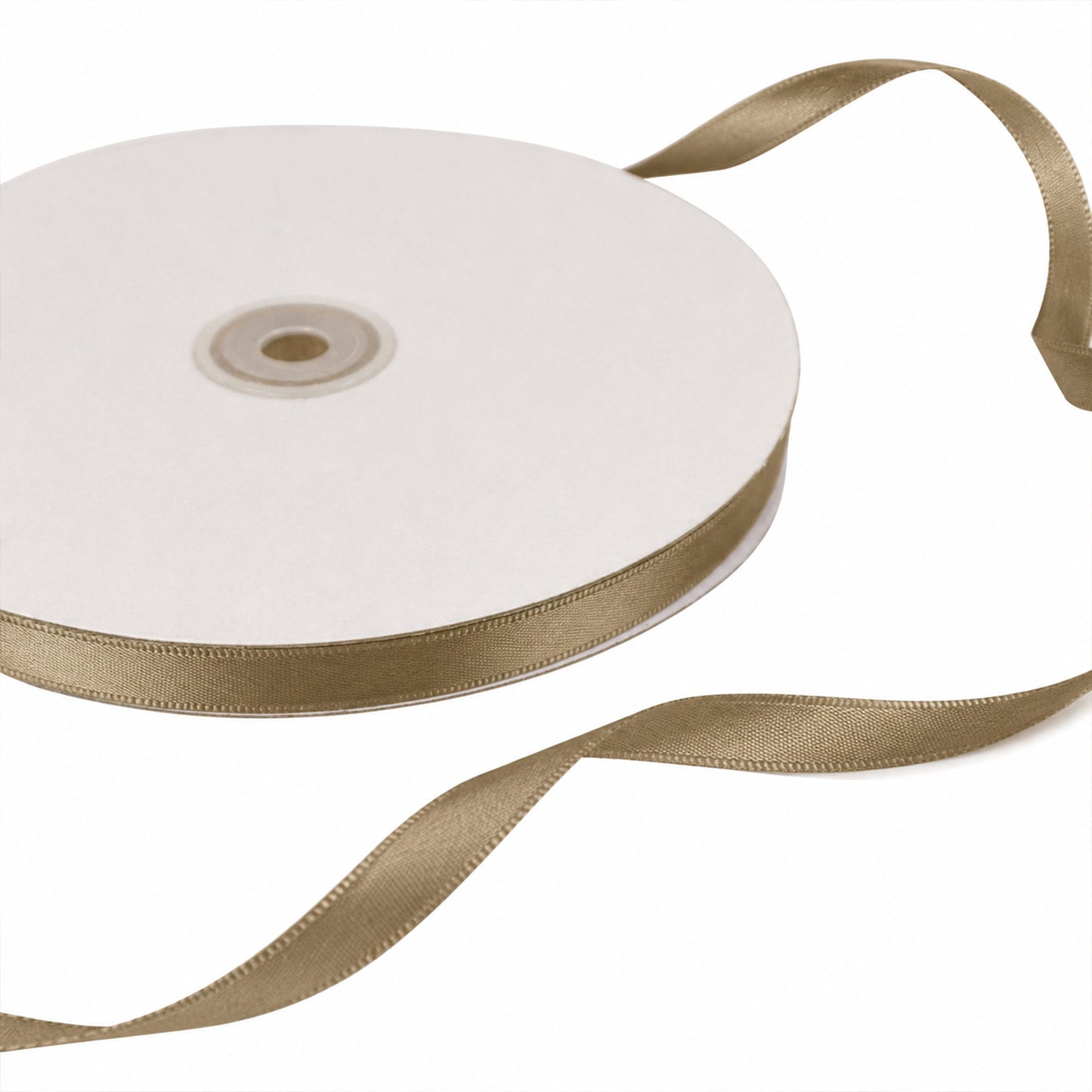 100 Yards 3/8" Champagne Single Face Decorative Satin Ribbon