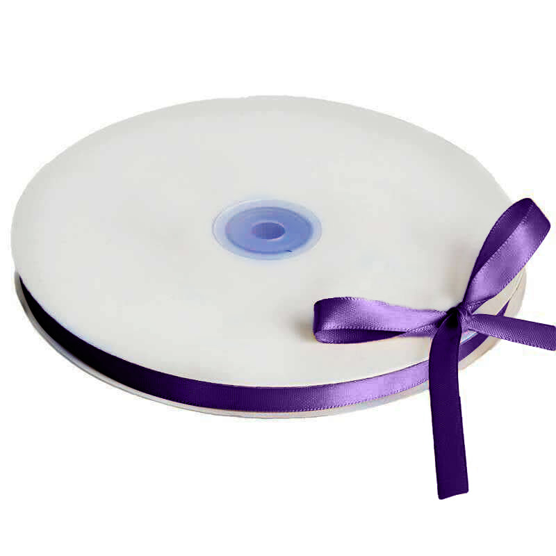 100 Yards 3/8" Purple Single Face Decorative Satin Ribbon