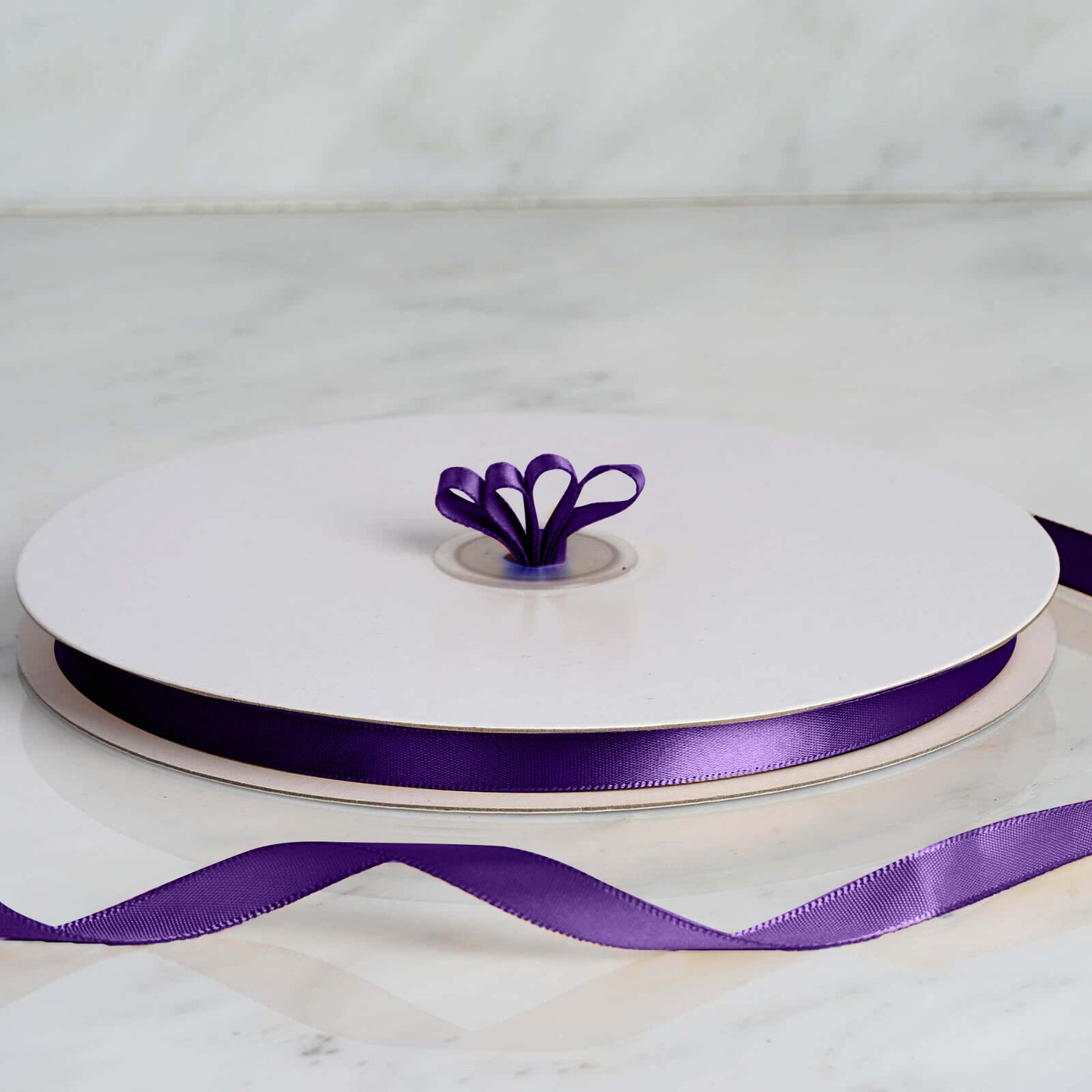 100 Yards 3/8" Purple Single Face Decorative Satin Ribbon