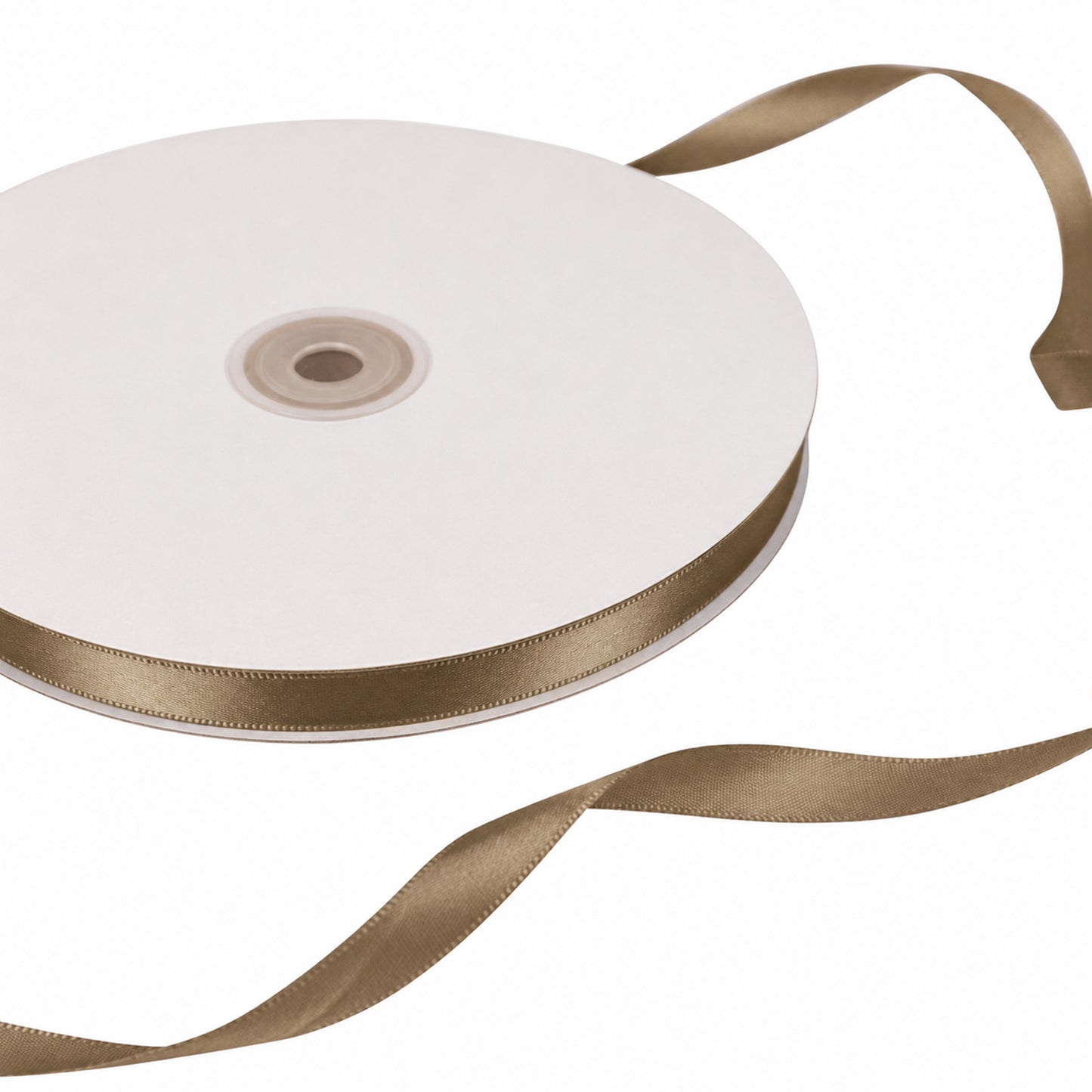 100 Yards 3/8" Taupe Single Face Decorative Satin Ribbon