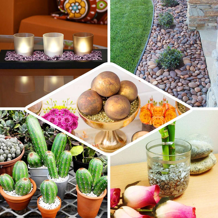 Metallic gold decorative crushed gravel vase fillers.