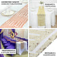 Champagne diamond glitz sequin table runner, elegant and stylish decor.