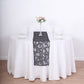 12"x108" Sparkly Black Leaf Vine Sequin Tulle Table Runner