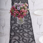 12"x108" Sparkly Black Leaf Vine Sequin Tulle Table Runner
