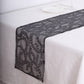 12"x108" Sparkly Black Leaf Vine Sequin Tulle Table Runner