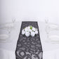12"x108" Sparkly Black Leaf Vine Sequin Tulle Table Runner