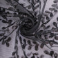 12"x108" Sparkly Black Leaf Vine Sequin Tulle Table Runner