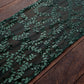 12"x108" Sparkly Hunter Emerald Green Leaf Vine Sequin Tulle Table Runner