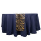 12"x108" Black Gold Wave Embroidered Sequins Table Runner