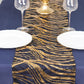 12"x108" Black Gold Wave Embroidered Sequins Table Runner