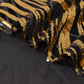 12"x108" Black Gold Wave Embroidered Sequins Table Runner