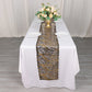 12"x108" Black Gold Wave Embroidered Sequins Table Runner