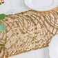 12"x108" Gold Wave Embroidered Sequins Table Runner
