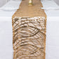 12"x108" Gold Wave Embroidered Sequins Table Runner