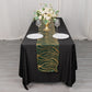 12"x108" Hunter Emerald Green Gold Wave Embroidered Sequins Table Runner