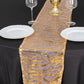12"x108" Rose Gold Wave Embroidered Gold Sequins Table Runner