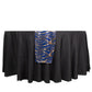 12"x108" Royal Blue Gold Wave Embroidered Sequins Table Runner