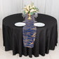 12"x108" Royal Blue Gold Wave Embroidered Sequins Table Runner