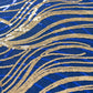 12"x108" Royal Blue Gold Wave Embroidered Sequins Table Runner