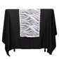 12"x108" White Black Wave Embroidered Sequins Table Runner