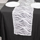 12"x108" White Black Wave Embroidered Sequins Table Runner
