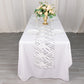 12"x108" White Black Wave Embroidered Sequins Table Runner