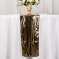 Shiny black gold foil linen table runner for disco mirror ball theme.