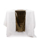 Shiny black gold foil table runner with disco mirror ball theme.