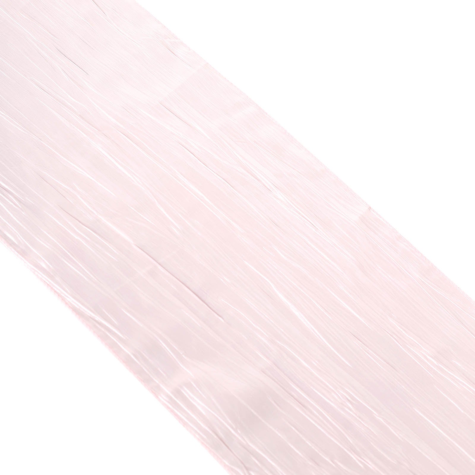 Blush Rose Gold Accordion Crinkle Taffeta Table Runner 12 Inch By 108 Inch Linen