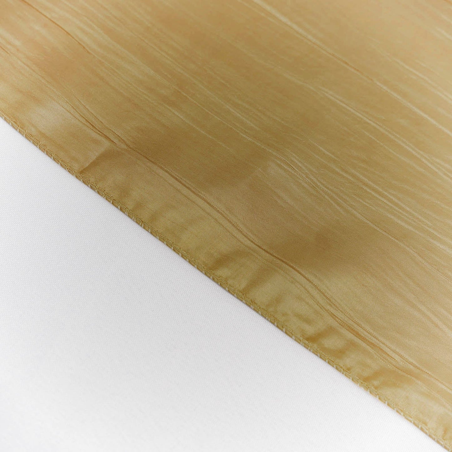 Gold Accordion Crinkle Taffeta Fabric Table Linen Runner 12 Inch x 108 Inch