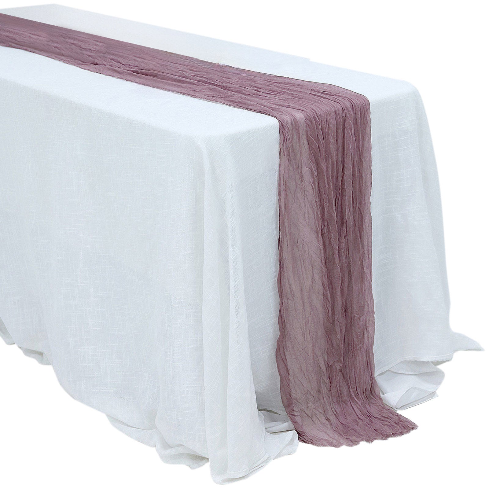 Gauze Cheesecloth Boho Table Runner in Violet Amethyst 10 Feet