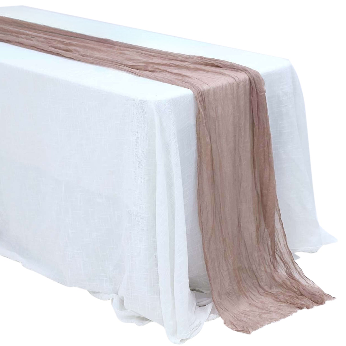 Gauze Cheesecloth Table Runner in Dusty Rose 10 Feet