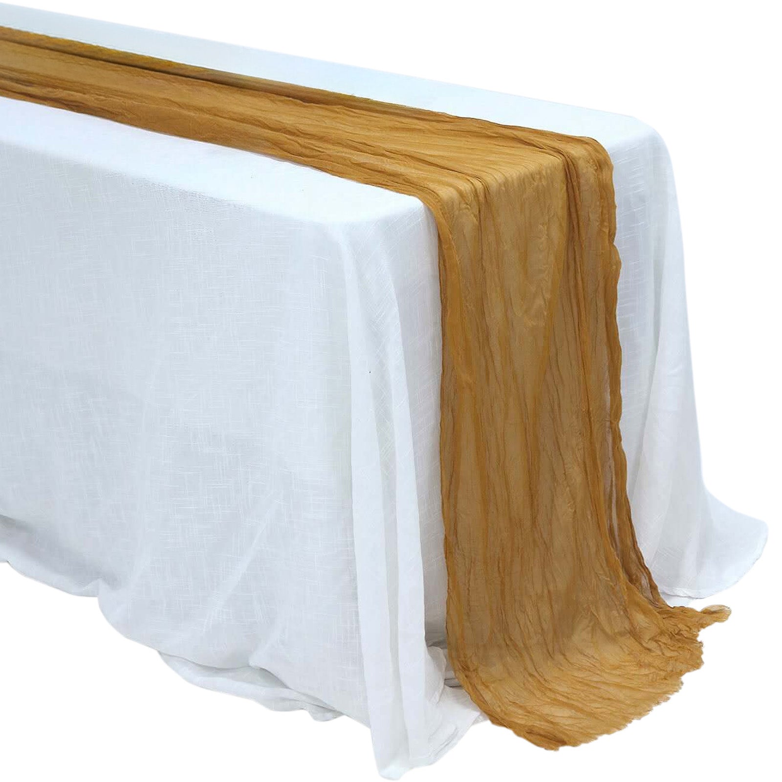 Mustard Yellow Color Gauze Cheesecloth Table Runner 10 Feet