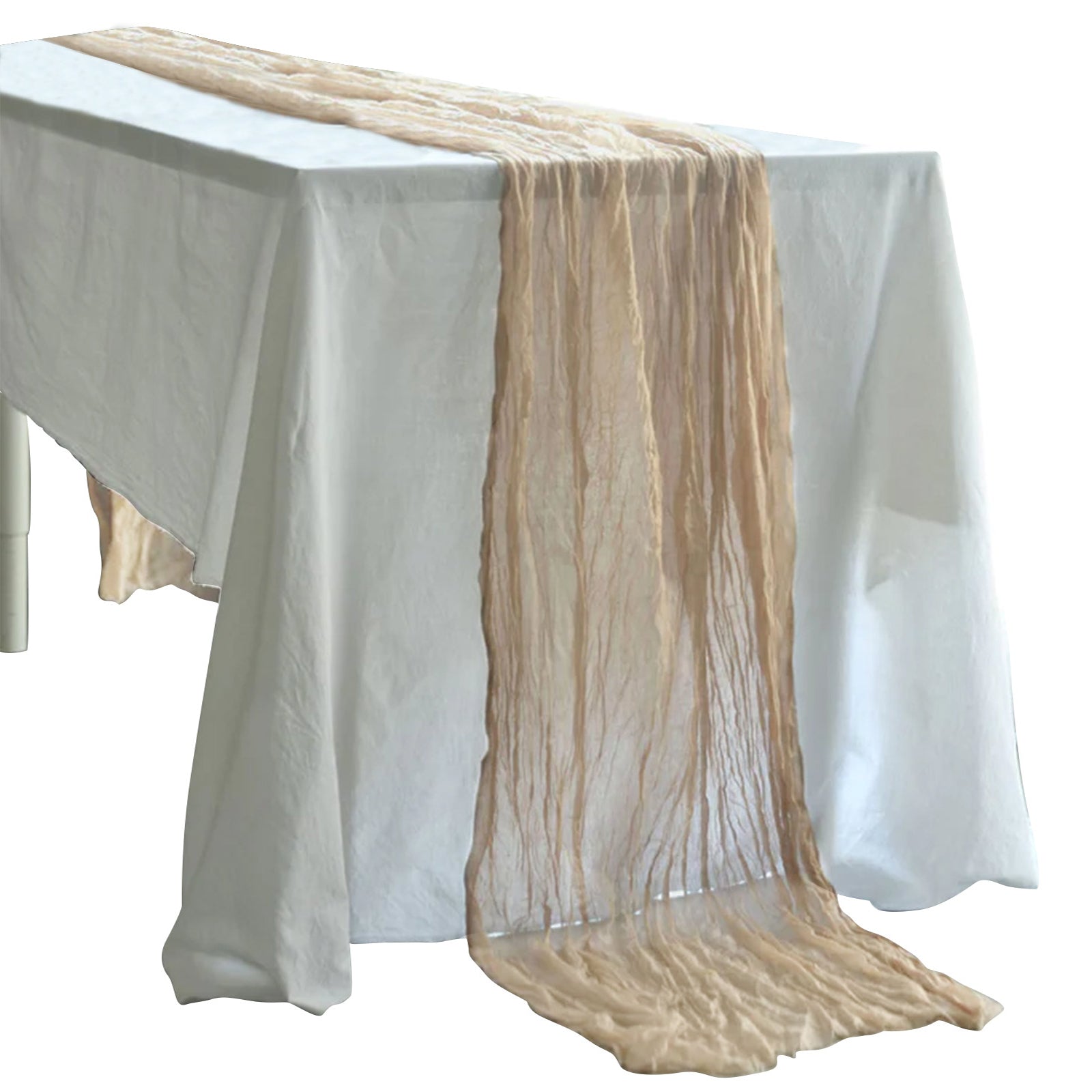 Cheesecloth Table Runner 10 Feet Beige