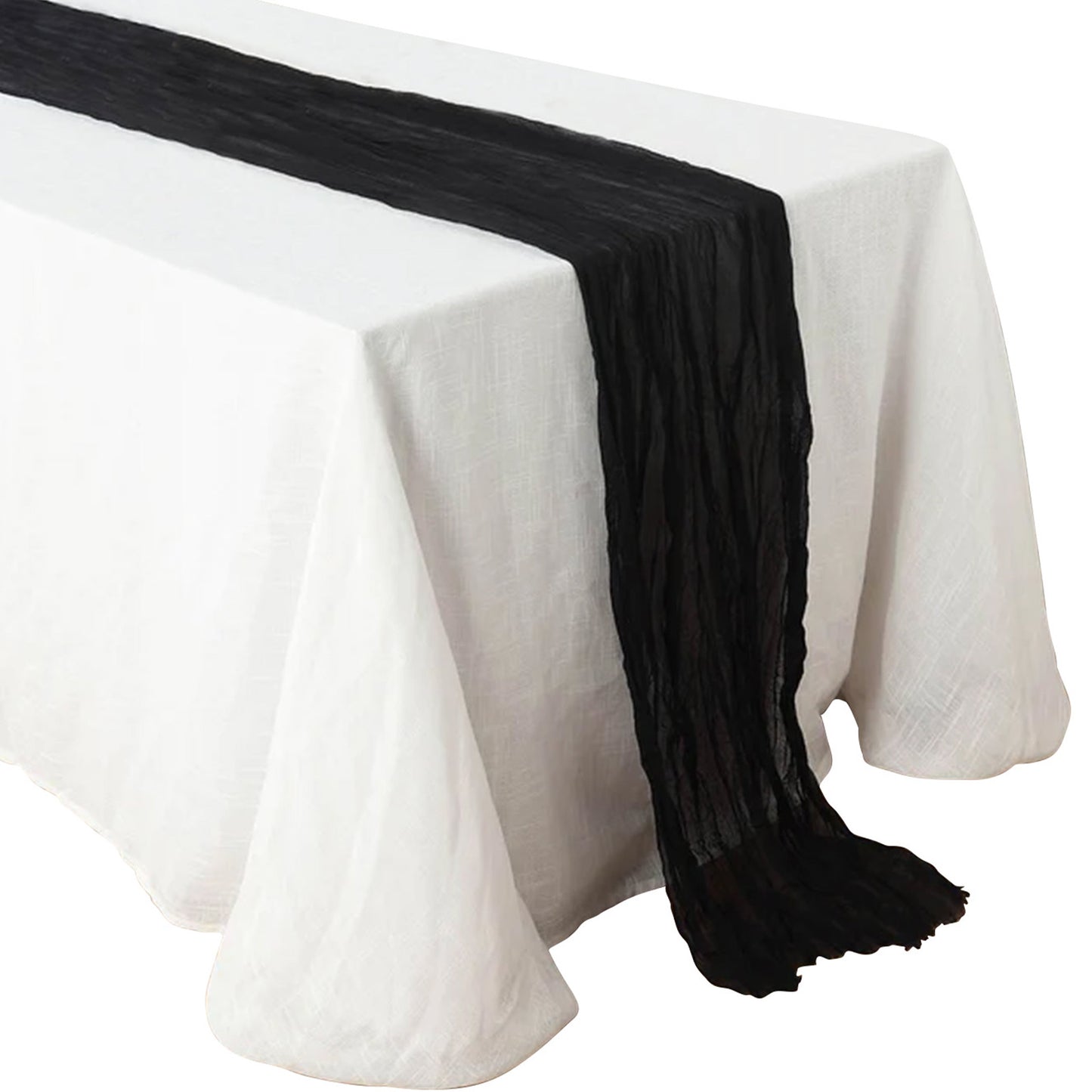 Gauze Table Runner 10 ft Black