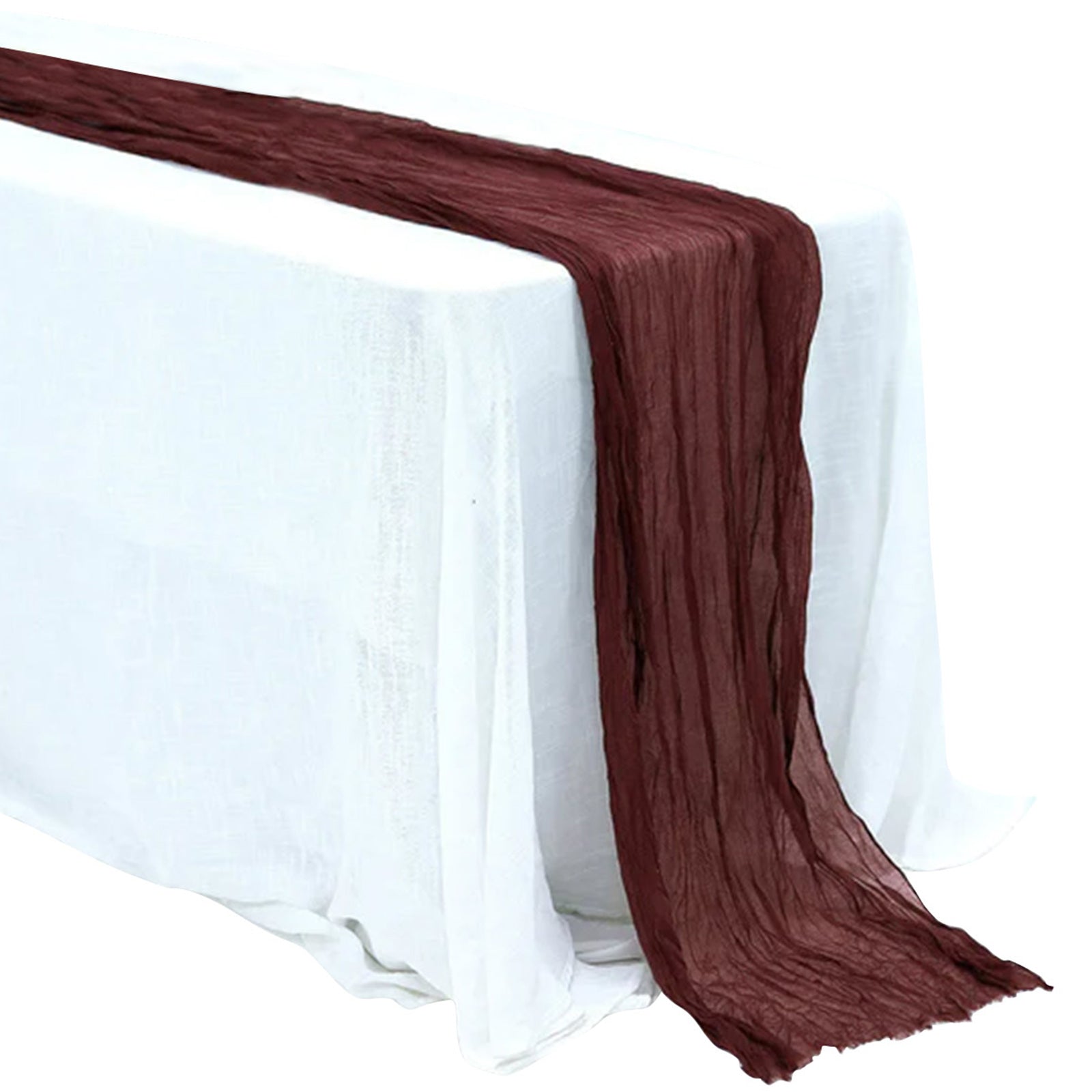 Burgundy Color Gauze Cheesecloth Table Runner 10 Feet