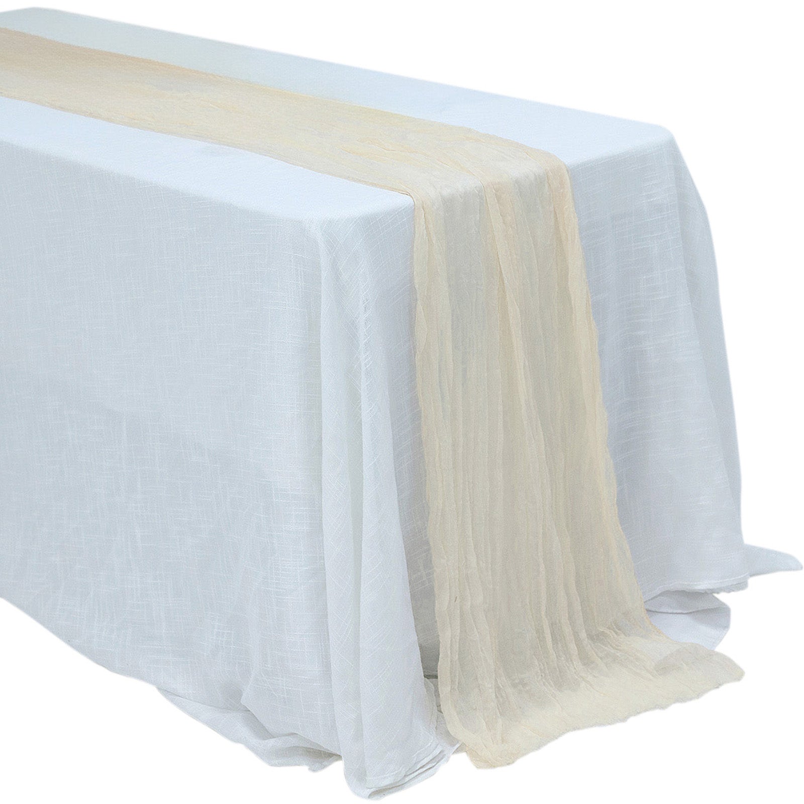 Gauze Cheesecloth Table Runner in Cream 10 Feet